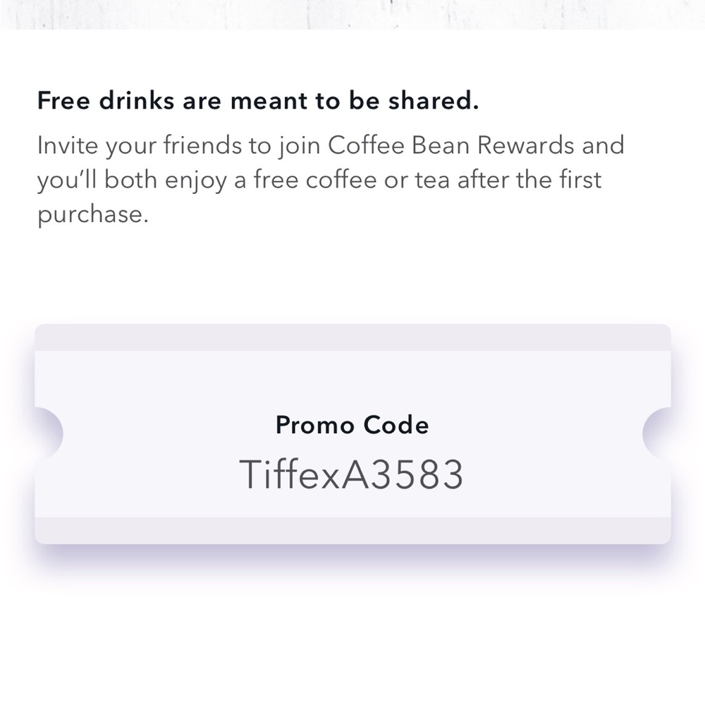 Coffee bean and tea leaf promo code